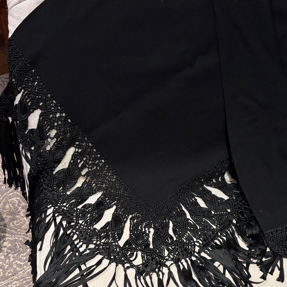 Black Fringe Shawl